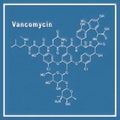 Vancomycin molecule, antibiotic, chemical structure