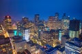 Vancouver aerial skyline at night, British Columbia, Canada Royalty Free Stock Photo