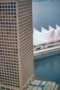 Vancouver aerial skyline at sunset, British Columbia, Canada Royalty Free Stock Photo