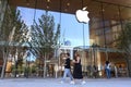 Vancouver, BC, Canada - August 16, 2023: The Apple Store Logo on the Apple Store in Vancouver