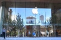 Vancouver, BC, Canada - August 16, 2023: The Apple Store Logo on the Apple Store in Vancouver