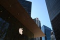 Vancouver, BC, Canada - August 16, 2023: The Apple Store Logo on the Apple Store in Vancouver