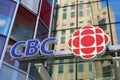 Vancouver, BC, Canada - August 2023: CBC Logo on the CBC Vancouver office