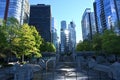 Vancouver, BC, Canada - August 16, 2023: Harbour Green Park in Vancouver
