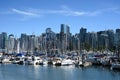 Vancouver, BC, Canada - August 16, 2023: A people on Stanley Park with downtown of the Vancouver at the background Royalty Free Stock Photo