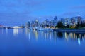 Vancouver BC Canada City Skyline Reflection at Blue Hour Royalty Free Stock Photo