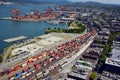 Train tracks and freight terminal Royalty Free Stock Photo