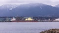 Container ship Rosalia Monrovia at a cargo ship dock