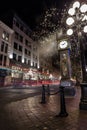 VANCOUVER, BC, CANADA - NOV 27, 2015: The old steam clock in Vancouver`s historic Gastown. Royalty Free Stock Photo