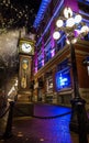 VANCOUVER, BC, CANADA - NOV 27, 2015: The old steam clock in Vancouver`s historic Gastown. Royalty Free Stock Photo