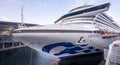 VANCOUVER, BC, CANADA - OCT 22, 2022: Cruise ship docked at Canada Place in downtown Vancouver, BC, Crown Princess