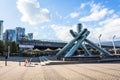 Vancouver, BC Canada Septembre 2, 2020: Olympic Cauldron torch at Jack Poole Plaza in Vancouver, Coal Harbour. Grouse mountain in Royalty Free Stock Photo