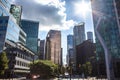 Vancouver, BC Canada - September 2, 2020: Skyscrapers Street View Of Corporate Buildings Royalty Free Stock Photo