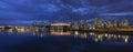 Vancouver BC Canada Skyline by False Creek at Blue Hour Royalty Free Stock Photo