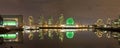 Vancouver BC Cityscape by False Creek at Night Royalty Free Stock Photo