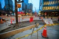 VANCOUVER, BC - FEBRUARY 17 2020 - Road Work, Sidewalk Closed, Downtown