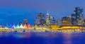 A captivating view of Canada Place and Harbour Centre in Downtown Vancouver Royalty Free Stock Photo