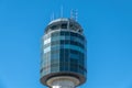 A close-up view of the Vancouver International Airport control tower on a clear Royalty Free Stock Photo