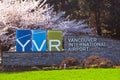 A Vancouver International Airport sign during spring Royalty Free Stock Photo