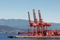 VANCOUVER, BRITISH COLUMBIA/CANADA - AUGUST 14 : Red cranes in V