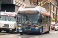 A TransLink RapidBus in downtown