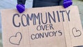 Vancouver, British Columbia, Canada- March 19, 2022: protest convoy freedom rally