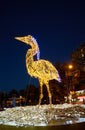 Vancouver, British Columbia, Canada Ã¢â¬â November 20, 2019 Lumiere Lights Great Blue Heron Royalty Free Stock Photo