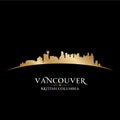 Vancouver British Columbia city skyline silhouette black background