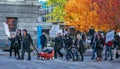 Vancouver British Columbia. Peaceful protest Anti lockdown anti vaccine and anti mask protesters stage a demonstration