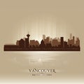 Vancouver British Columbia skyline city silhouette Royalty Free Stock Photo
