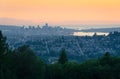 Vancouver, British Columbia - Sunset from Burnaby Mountain Royalty Free Stock Photo
