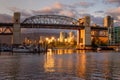 Vancouver - Burrard Bridge at sunset Royalty Free Stock Photo