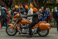 VANCOUVER, CANADA - April 14, 2018: people from sikh motorcycle club on the street during annual Indian Vaisakhi Parade Royalty Free Stock Photo