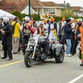 VANCOUVER, CANADA - April 14, 2018: people from sikh motorcycle club on the street during annual Indian Vaisakhi Parade Royalty Free Stock Photo