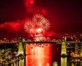 VANCOUVER, CANADA - AUGUST 3, 2019: Honda Celebration of Light Croatia team perform fireworks in Vancouver