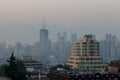 Vancouver, Canada - Circa 2018 : Downtown Vancouver as a haze, s