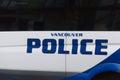 Close up View of police car `Vancouver Police` on the West Georgia Street Royalty Free Stock Photo