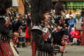 VANCOUVER, CANADA - February 2, 2014: scottish kilt Pipe band march in Chinese New Year parade in Vancouver Canada.