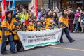 VANCOUVER, CANADA - February 2, 2014: The 28th Kitsilano Scout Group marching during Chinese New Year parade