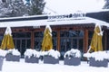 View of cafe and restaurant `Prospect Point` in Stanley Park with bay views in winter season.