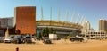 Panoramic photograph showing the rogers arena that hosts Vancouver professional sports and concerts. this arena is in Royalty Free Stock Photo