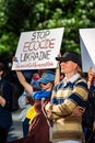 Vancouver, Canada - June 6, 2023 - Ukrainian community holds rally in response to dam destruction