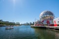 Vancouver, Canada - June 20, 2017: The world of science and olympic village at Flase creek on a sunny afternoon Royalty Free Stock Photo