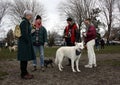 Dogs and dog lovers in Trout Park, Vancouver, British Columbia, Canada