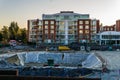 VANCOUVER, CANADA - MARCH 06, 2020: Large construction site at oakridge mall construction machinery