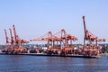 Port of Vancouver BC Canada with Ships Cranes and Cargo Containers