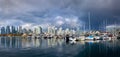 Vancouver, Canada â November 4, 2023. False Creek Marina Storm Clouds Panorama Royalty Free Stock Photo