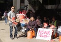 Striking hotel workers block sidewalk in downtown Vancouver