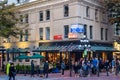 Night time in GasTown with tourists and locals out on the streets