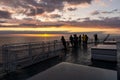 VANCOUVER, Canada - September 01, 2018: Passengers on Deck of a BC Ferries Vessel sunrise cruise to Vancouver Island